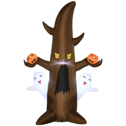 5FT Inflatable Halloween Ghost Tree with LED Lights - Brown