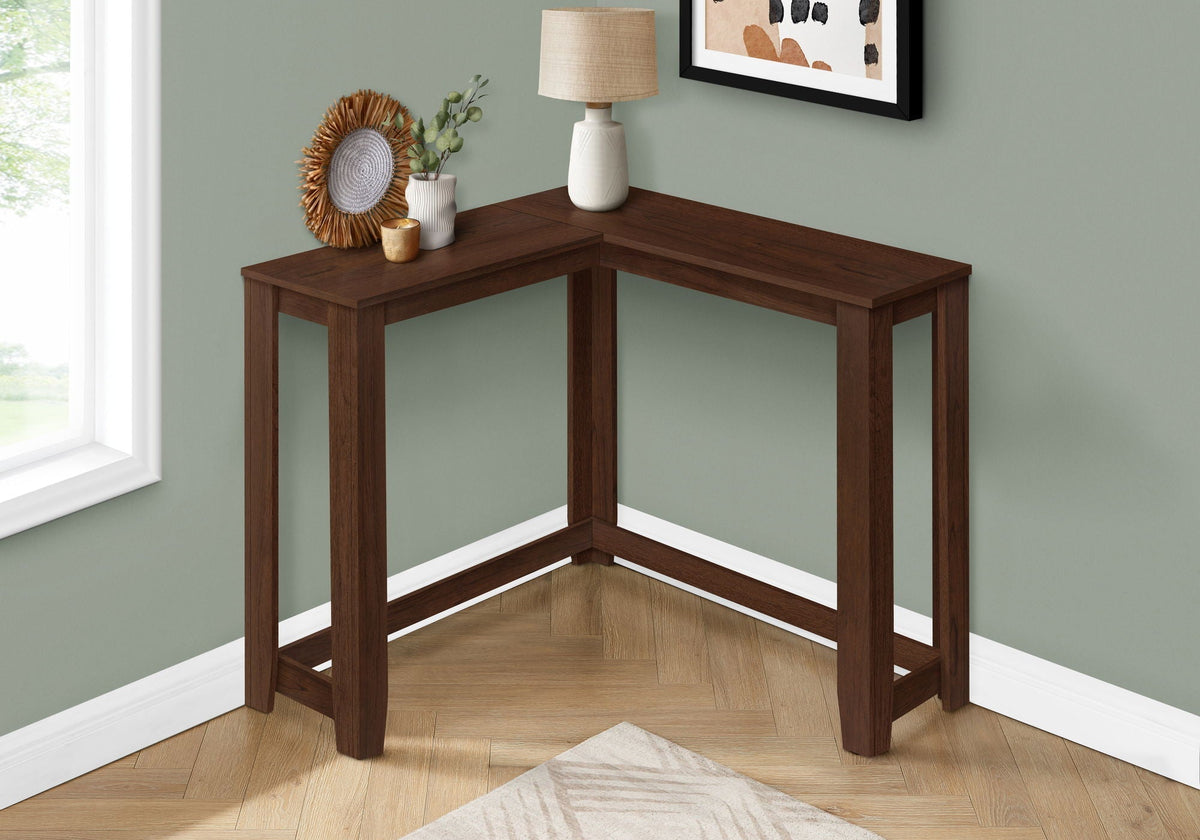 Corner Accent Console Table with Two Tiers - Cherry