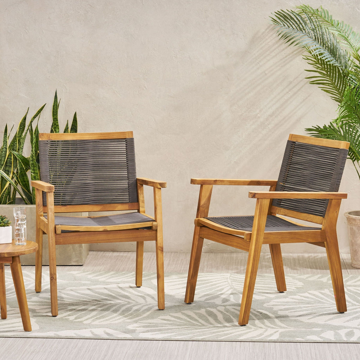 Outdoor Rope Dining Chair Set of 2