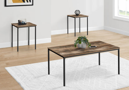 Contemporary 3-Piece Table Set with Metal Frame - Multiple Colors