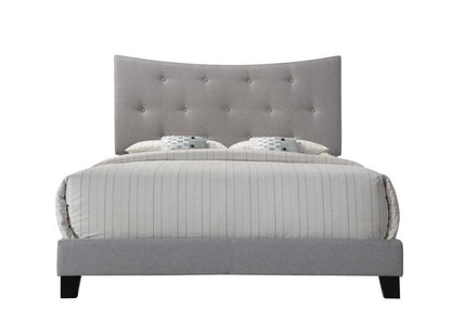 Queen Upholstered Bed with Tufted Headboard - Gray