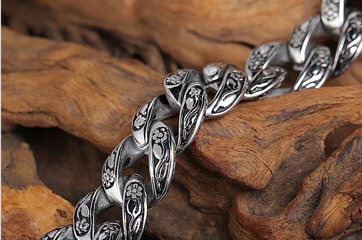 Vintage Rose Pattern Bracelet
