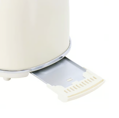 MegaChef 1.8 Quart Electric Tea Kettle and 2 Slice Toaster Combo in Creme