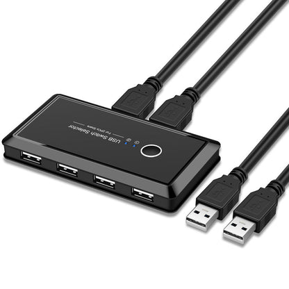 Printer sharer USB 2.0 two in four out splitter shared by two computers with a 4-port switch