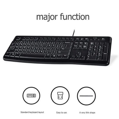 Logitech K120 wired keyboard notebook desktop computer office home USB office desktop waterproof
