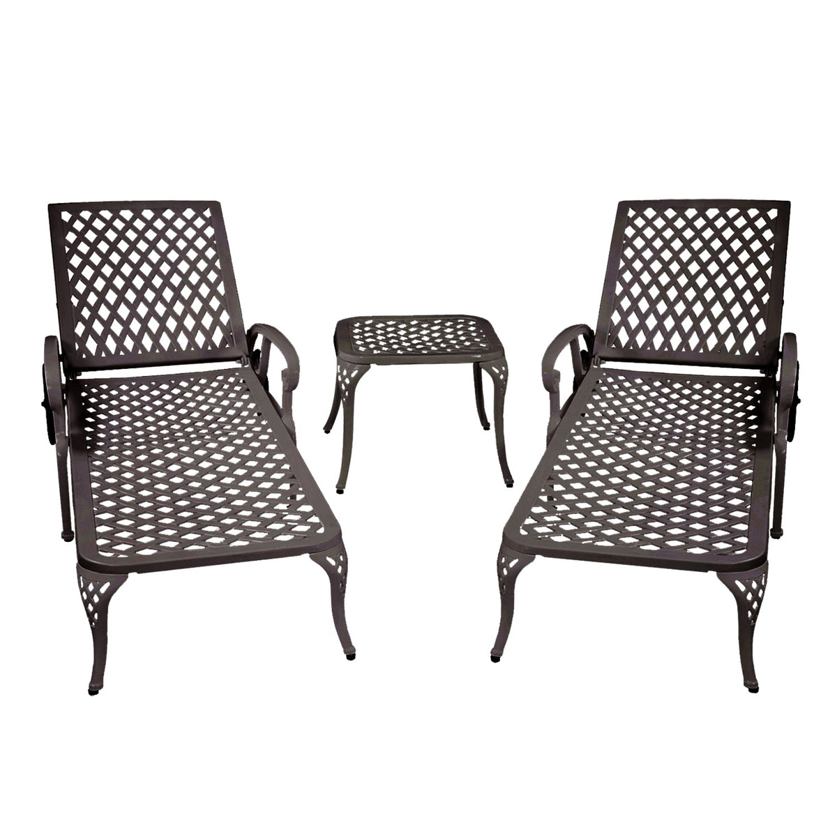 Aluminium Cast lounge chair 1pcs brown