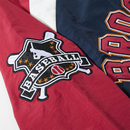 Color blocked raglan V-neck baseball jersey