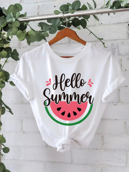 Hello Summer watermelon short sleeved shirt