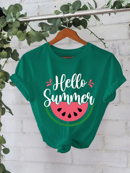 Hello Summer watermelon short sleeved shirt