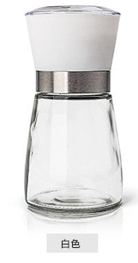 Color: White - Creative kitchen appliances hand glass grinder with pepper mill