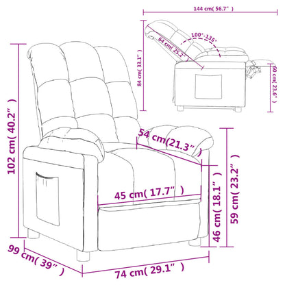 Recliner Cream Fabric