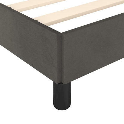 Bed Frame without Mattress Dark Gray Twin Velvet