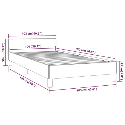 Bed Frame without Mattress Dark Gray Twin Velvet