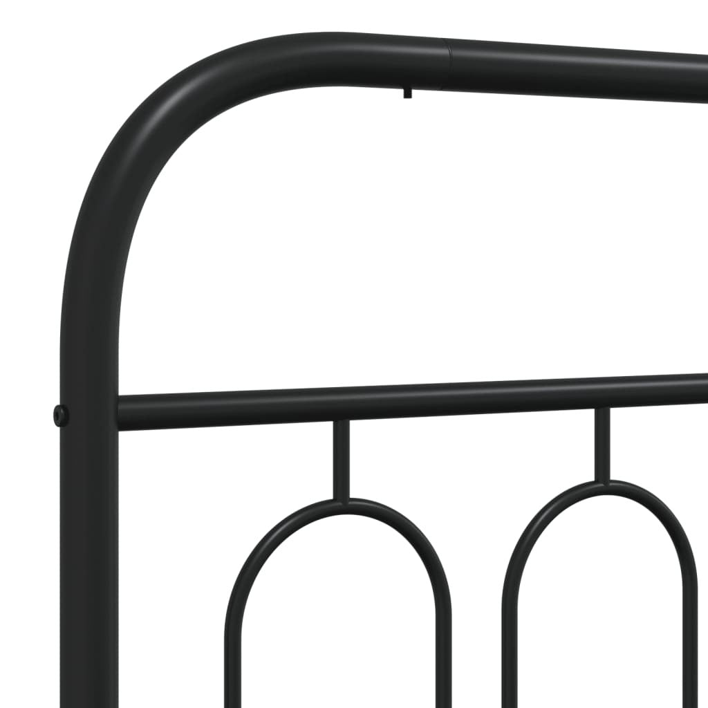 Metal Bed Frame without Mattress with Headboard Black 39.4"x78.7