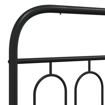 Metal Bed Frame without Mattress with Headboard Black 39.4"x78.7