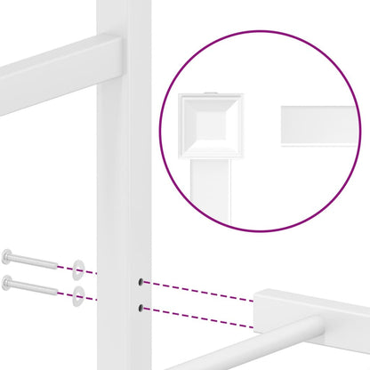 Metal Bed Frame without Mattress with Headboard White 76"x79.9