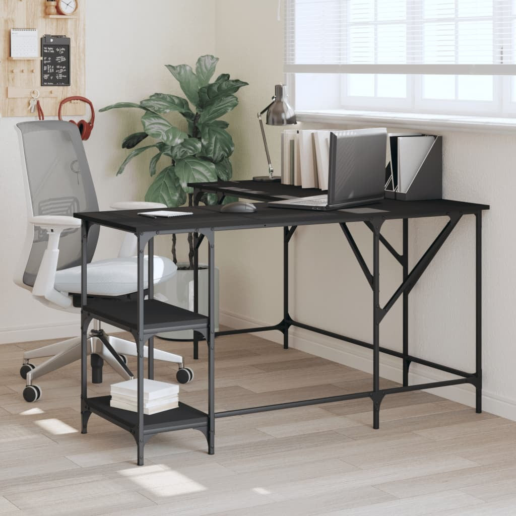 Desk Black 54.7"x54.7"x29.5" Engineered Wood