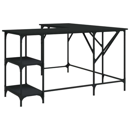 Desk Black 54.7"x54.7"x29.5" Engineered Wood