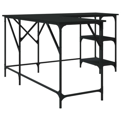 Desk Black 54.7"x54.7"x29.5" Engineered Wood
