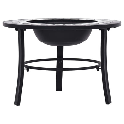 Mosaic Fire Pit Black and White 26.8" Ceramic
