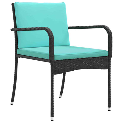 Garden set Black Poly Rattan