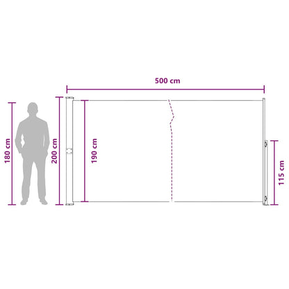 Retractable Side Awning Rectangular 78.74 x 196.85 in