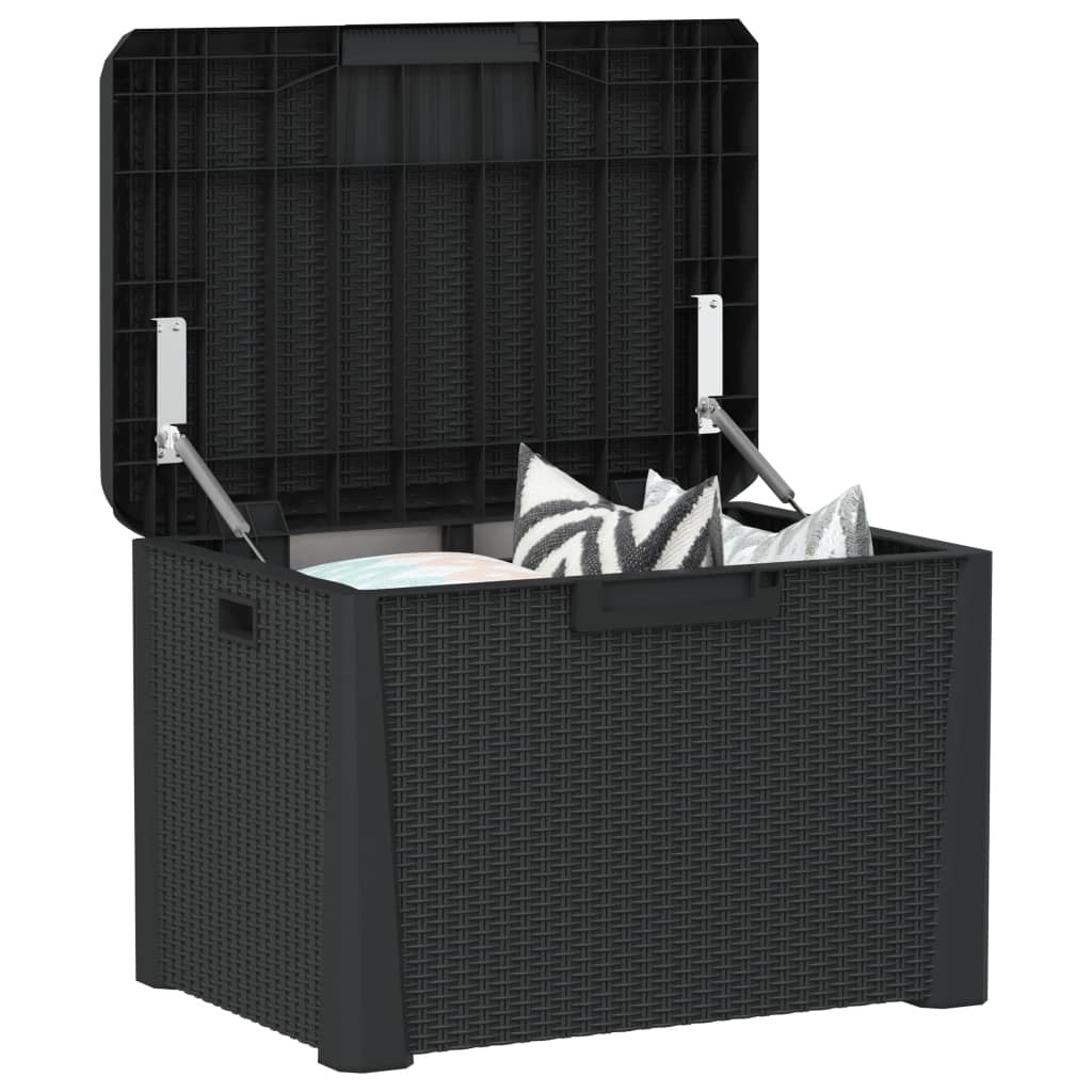 Patio Storage Box with Seat Cushion Anthracite 33 gal PP