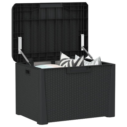 Patio Storage Box with Seat Cushion Anthracite 33 gal PP