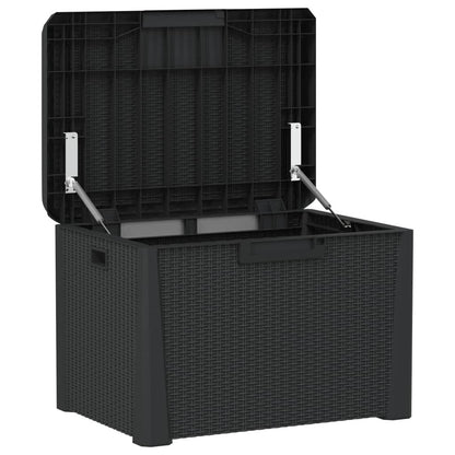 Patio Storage Box with Seat Cushion Anthracite 33 gal PP