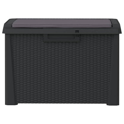 Patio Storage Box with Seat Cushion Anthracite 33 gal PP