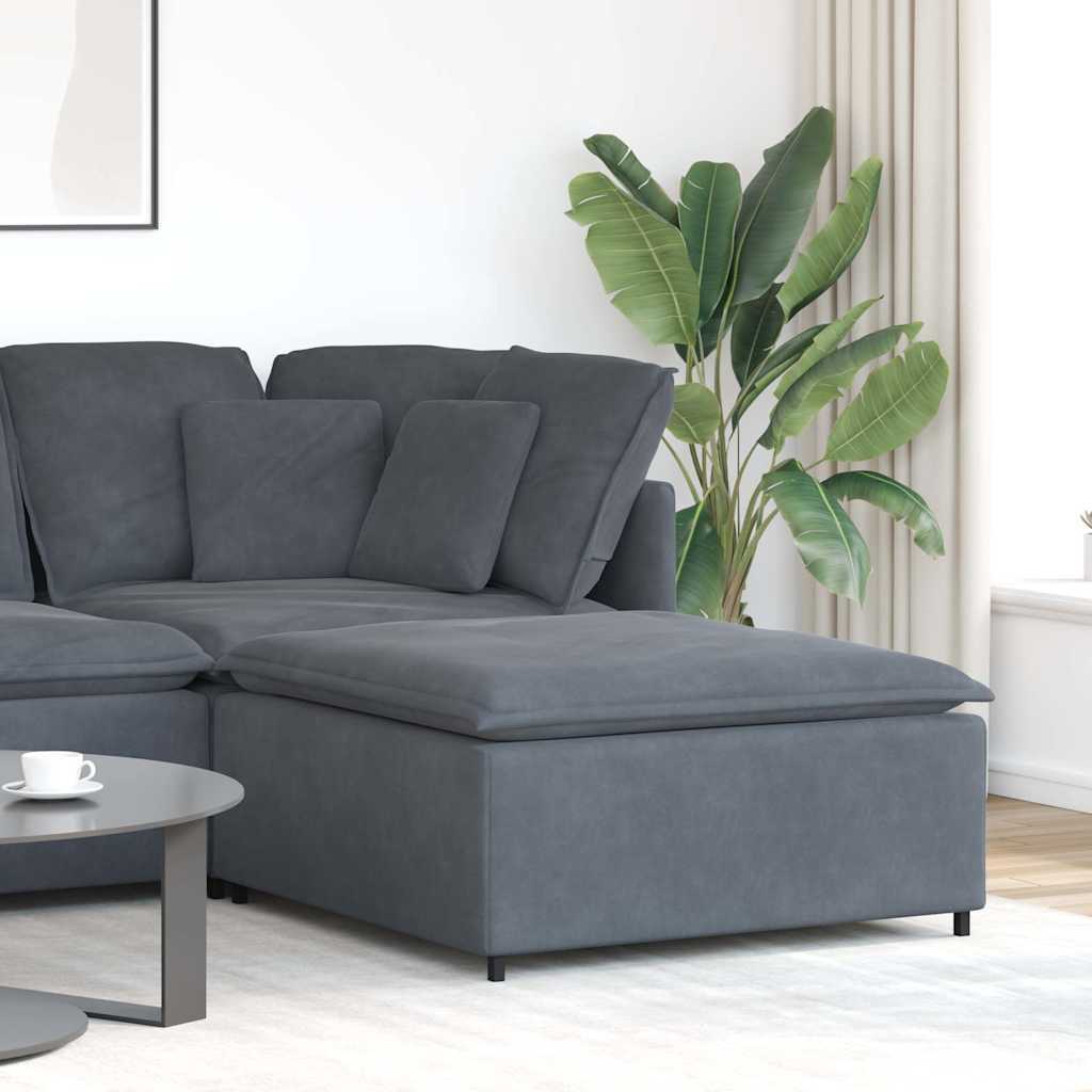 Modular Sofa Footstool Module Dark Gray 39.4"x39.4"x18.9