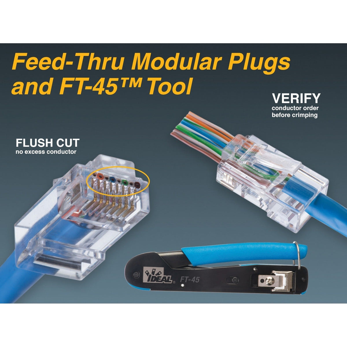IDEAL 33-507 Feed-Thru RJ-45 Installation Kit
