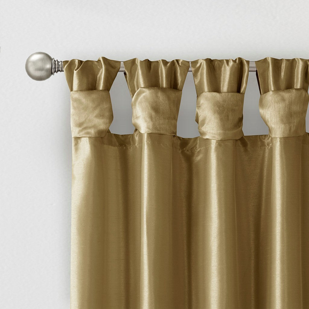 Twist Tab Lined Window Curtain Panel with DIY Twist Tabs - Bronze
