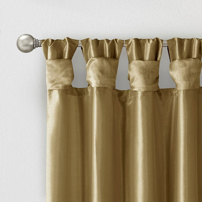 Twist Tab Lined Window Curtain Panel with DIY Twist Tabs - Bronze