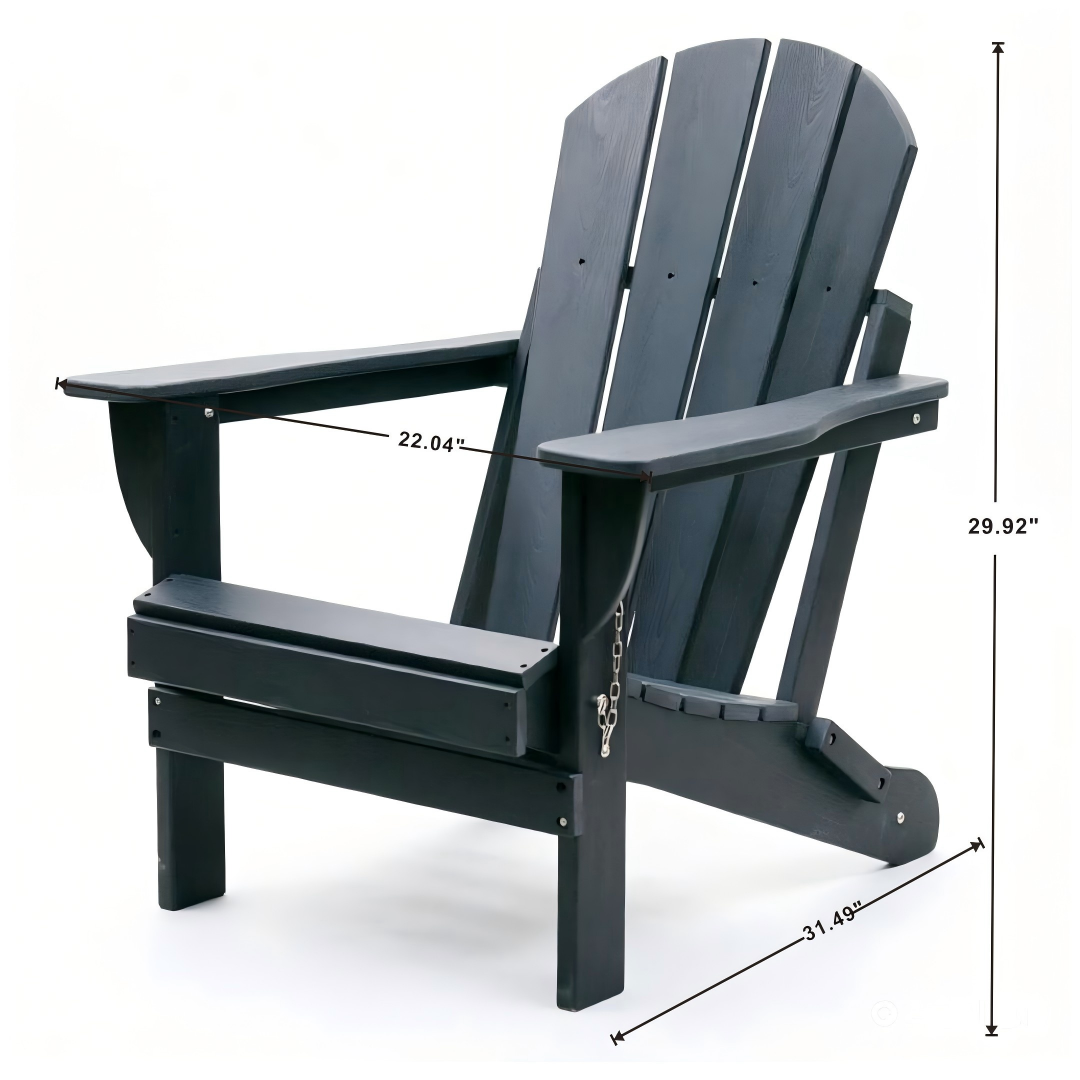 Adirondack Folding Chair with Dual Cup Holders - Grey