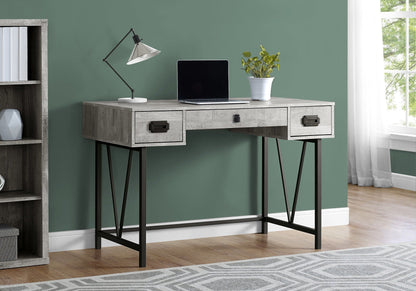 Transitional Computer Desk with Storage Drawers - Light Brown, Dark Gray, or Dark Brown