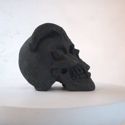 Hand-Forged Flame Skull for Fire Pits with Dramatic Flame Vents - Natural Finish