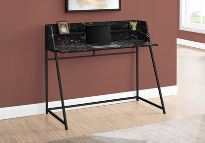Marble Look Computer Desk with Storage Shelves - Multiple Colors
