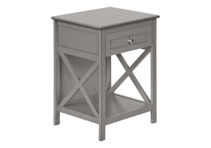 Accent End Table with Storage Drawer - Transitional Style - Black, White, or Dark Gray