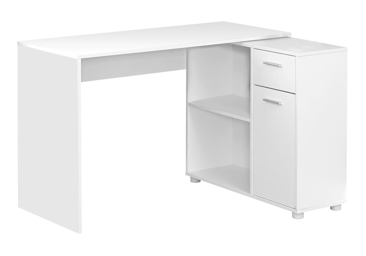 L-Shaped Computer Desk with Storage Drawers - Multiple Colors
