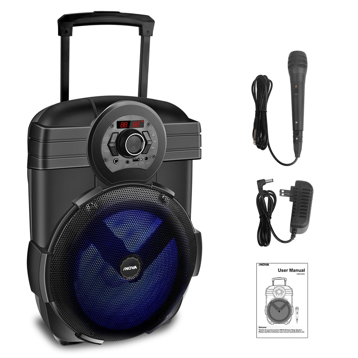 Portable Wireless Party Speaker with Disco Light