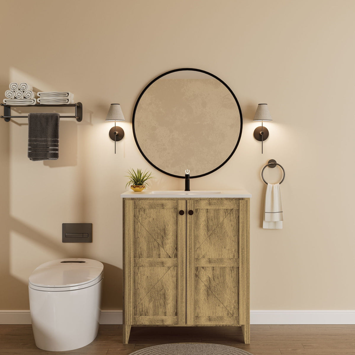 Folding Floor Cabinet With Ceramic Sink