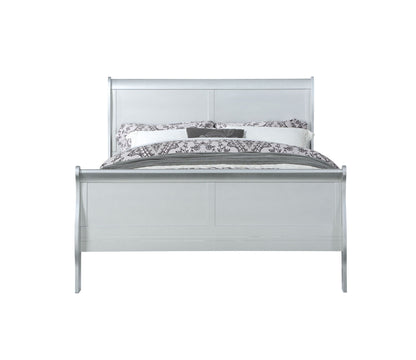 Louis Philippe Sleigh Style Bed with Classic Wood Construction - Multiple Colors