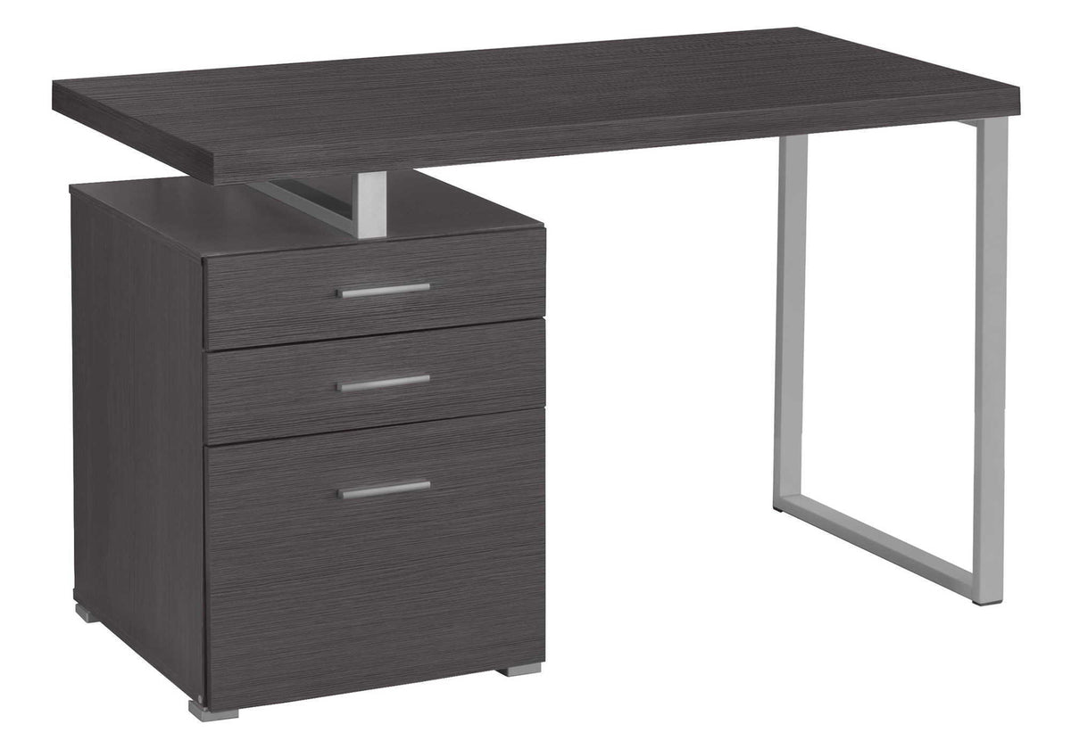 Computer Desk with Reversible Storage Drawers - Gray or Dark Gray