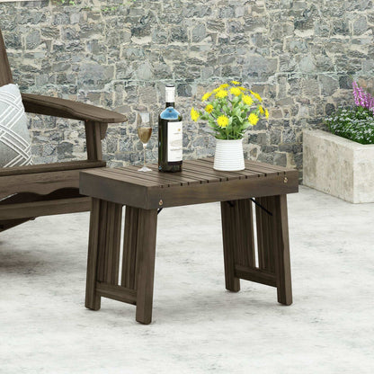 Temptation Outdoor Foldable Side Table with Slat Design - Dark Gray or Light Brown
