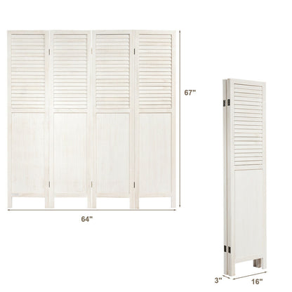 5.6 Ft Tall 4 Panel Folding Privacy Room Divider