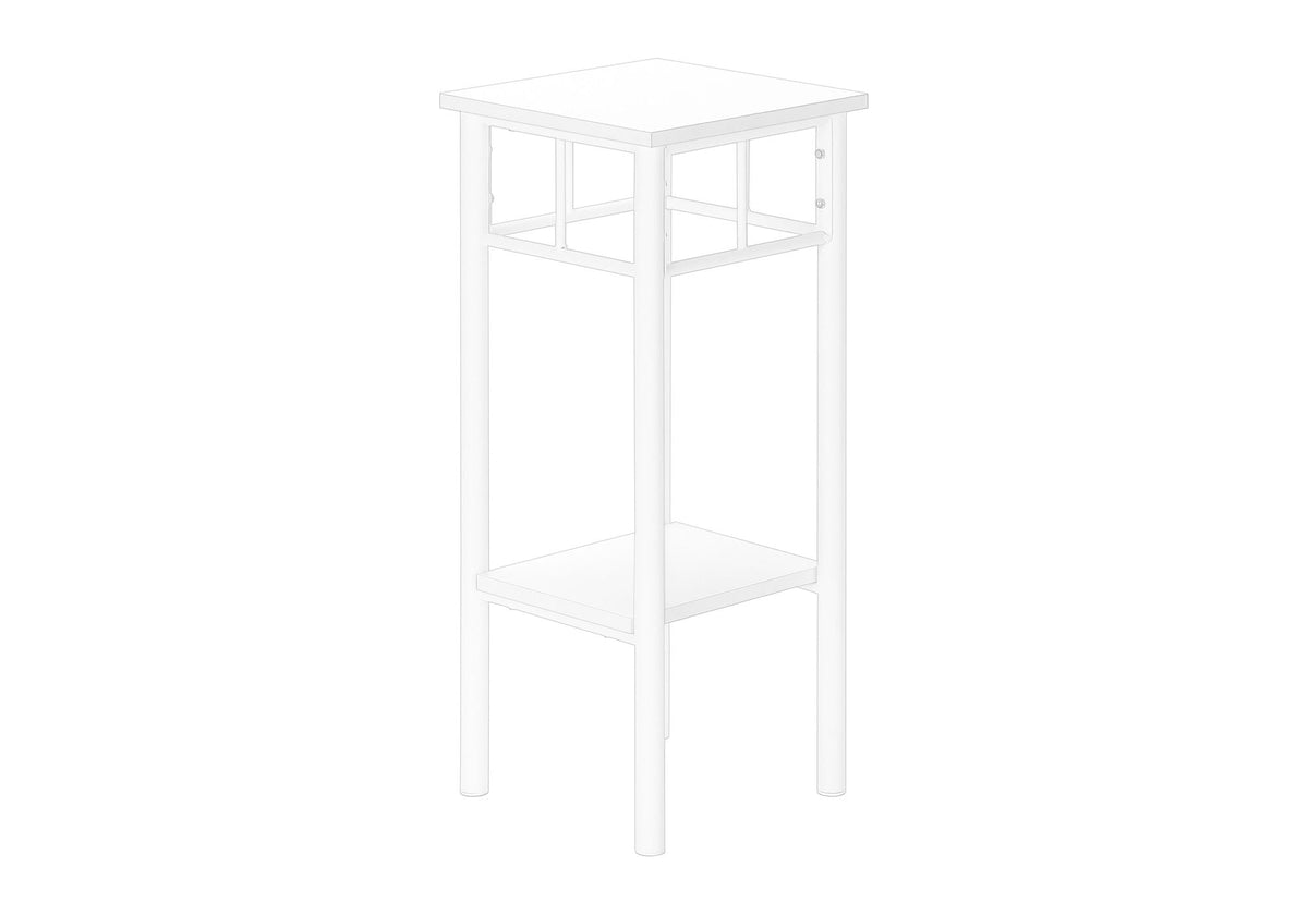 Square Accent Table with Wood Shelves - Black or White