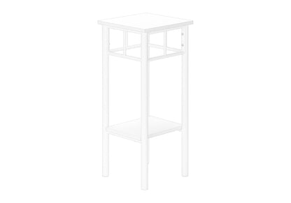 Square Accent Table with Wood Shelves - Black or White