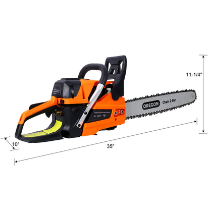 62Cc Gas Powered Chainsaw with 20" Oregon Chain & Bar - Orange