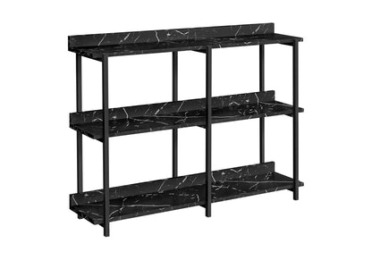 Accent Console Table for Entryway with Symmetrical Shelves - Black or Light Brown